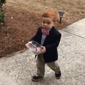 Shy Toddler Boy Gives His Toddler Girl Crush Flowers