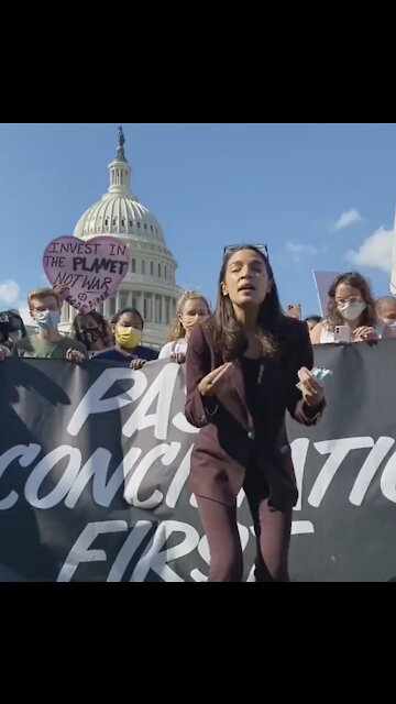 AOC rants about spending bills at Capitol