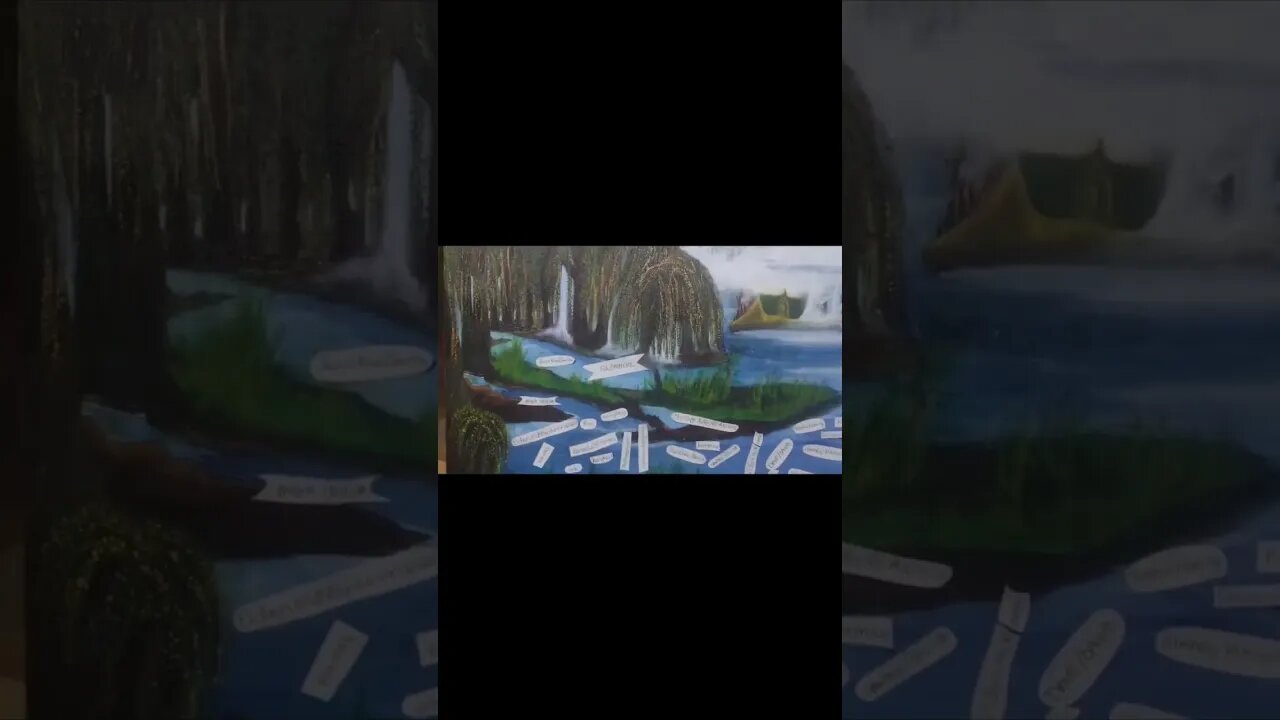 Singing Rivers (for Frank) All my love beloveds. Acrylic and paper on canvas.