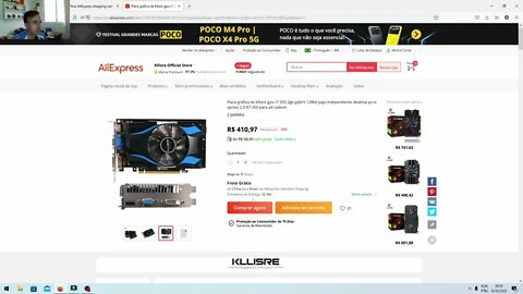 Placa de vídeo por cerca de 400 Reais R7 350 2GB GDDR5.