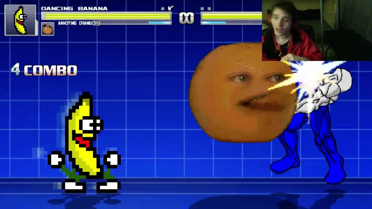 Fruit Characters (Annoying Orange And Dancing Banana) VS Pepsiman In An Epic Battle In MUGEN