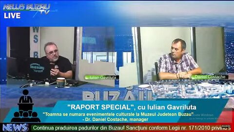 LIVE – TV NEWS BUZAU – "RAPORT SPECIAL", cu Iulian Gavriluta. "Toamna se numara evenimentele cultura