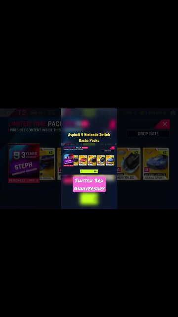 [Asphalt 9 (Switch)] 2 Gacha Packs | Switch Version 3rd Anniversary | #Shorts