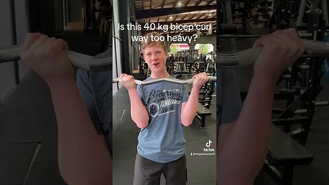 Is this 40 kg bicep curl way too heavy? #gym #fypシ゚viral