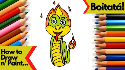 How to draw and paint Boitata from Brazilian folklore