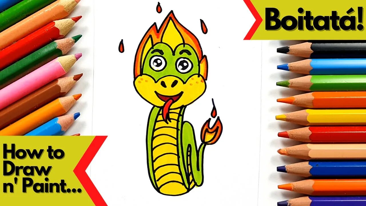 How to draw and paint Boitata from Brazilian folklore