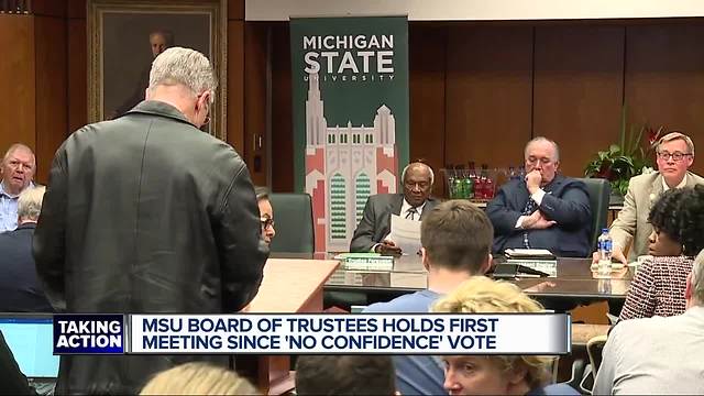 MSU Trustees chair says panel humbled by no-confidence vote