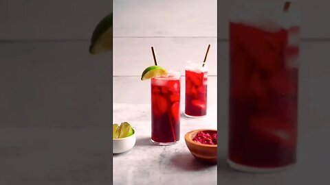 🌺 Hibiscus Ice Tea /Jamaica Tea #aguadejamaica#teablend #icetea #viralvideo #trendingshorts