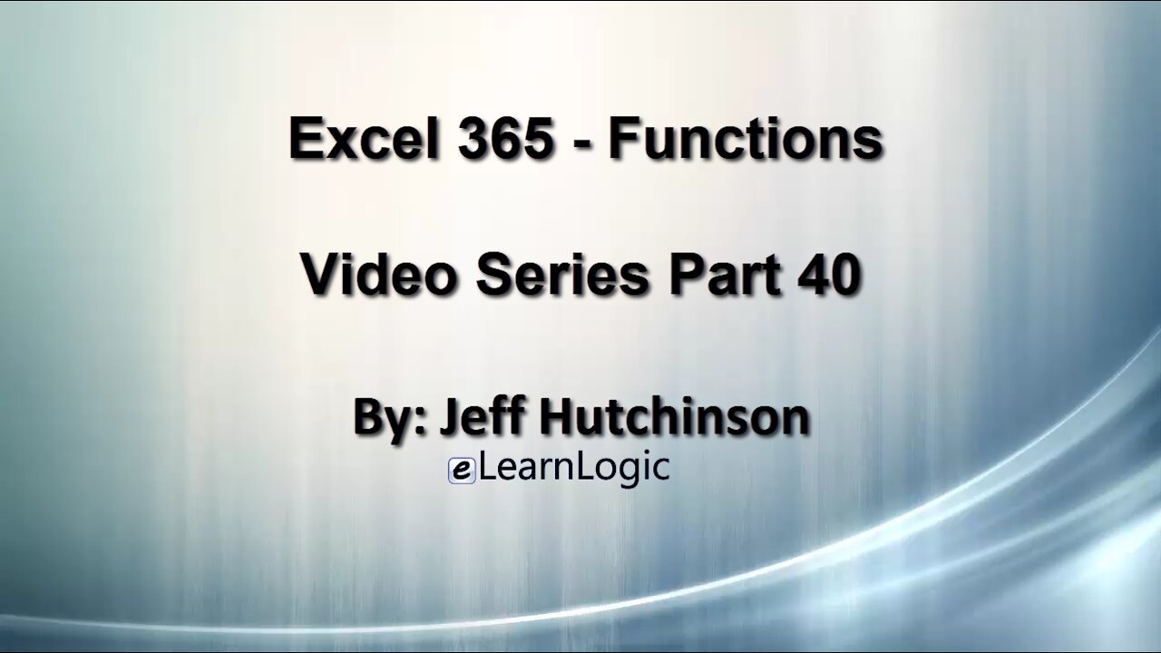 Excel 365 Visual Basic Part 40–Functions