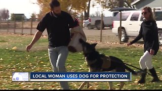 Local women uses dog for protection on command