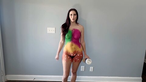 body painting with hot girl