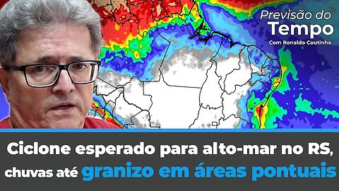 Ciclone esperado para alto-mar no RS mas deve levar chuvas intensas e até granizo em áreas pontuais