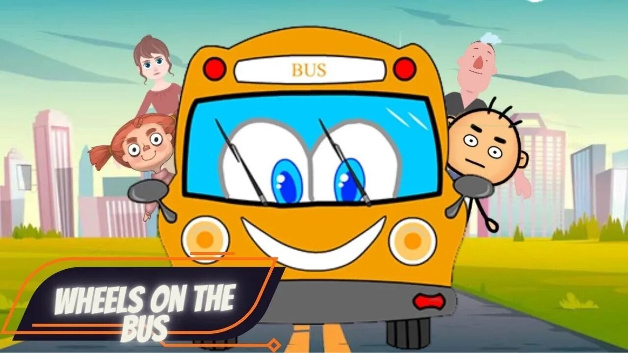 wheels on the bus 2.0 with lyrics | Go Round and Round | Nursery Rhymes & Kids Songs