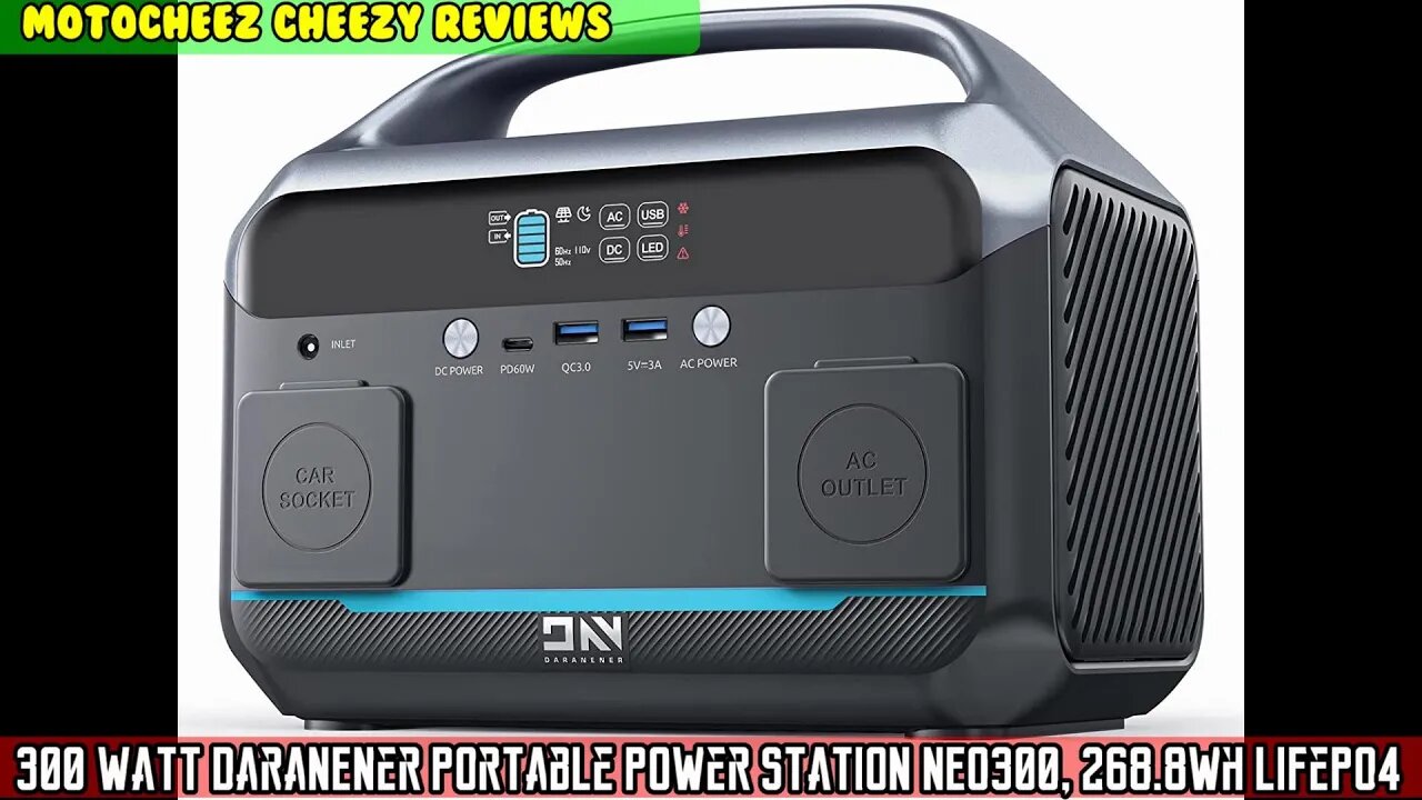 Daranener Portable Power Station NEO300, 268.8Wh LiFePO4 300W Solar Generator 110V Pure Sine Wave