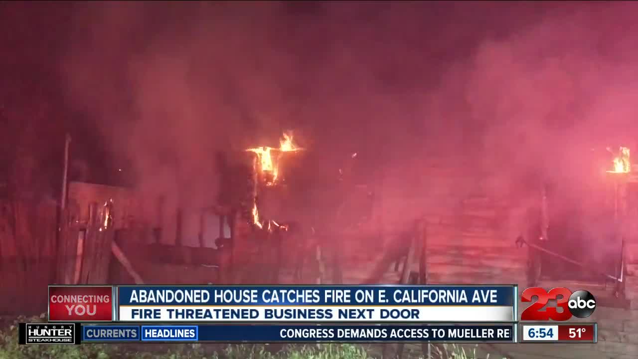 Abandoned house catches fire on East California Avenue