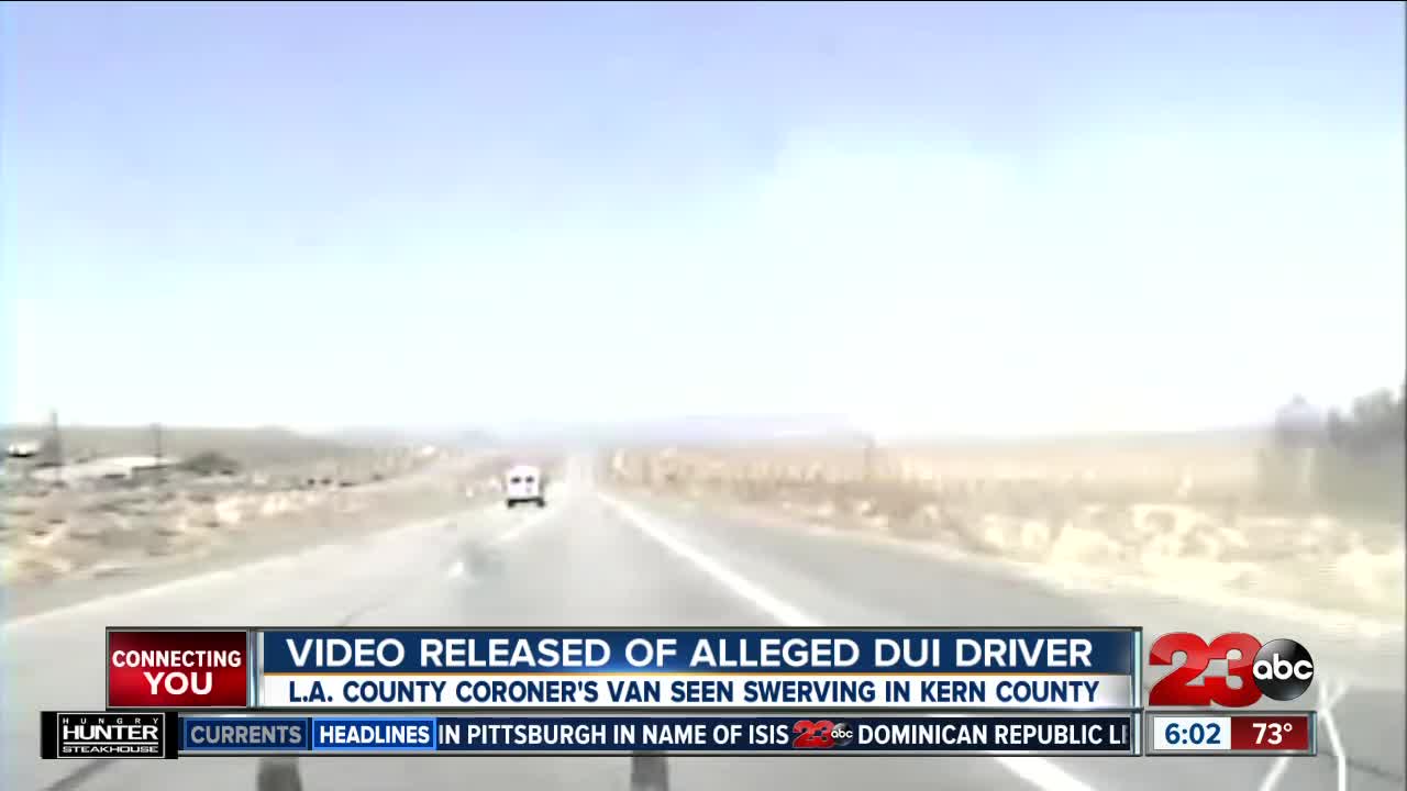 VIDEO: Los Angeles County Coroner's van seen swerving in Kern