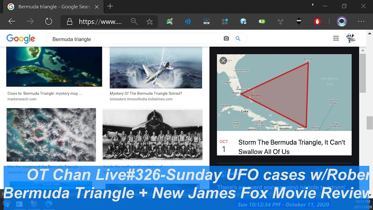 Sunday Live UFO cases with Robert, Phenomenon UFO docu + Bermuda Triangle ] - OT Chan Live#326