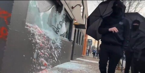 Antifa Attacks Democrat Party Headquarters
