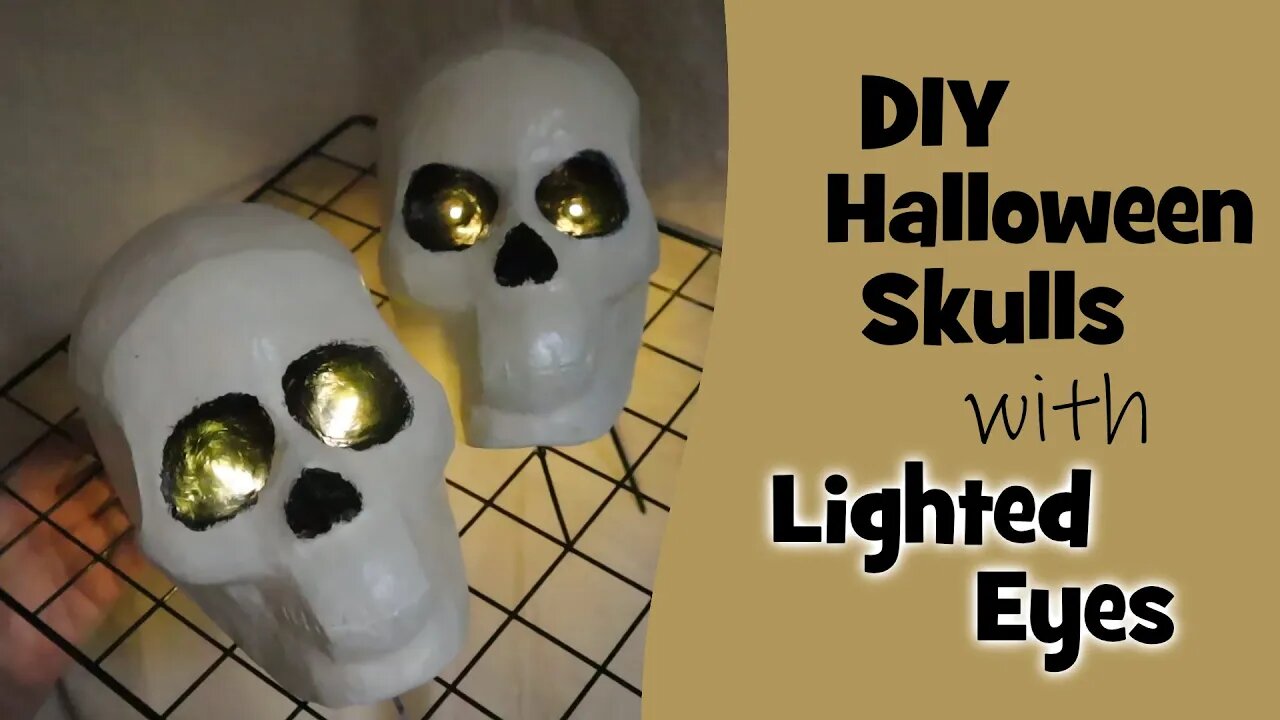 Lighted Halloween Skulls - Easy Paper Mache Project