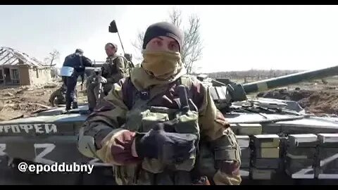 Abandoned & captured Ukrainian tank with the 'Z' sign on it