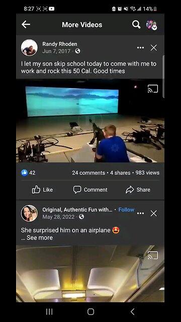 My son using a trainer