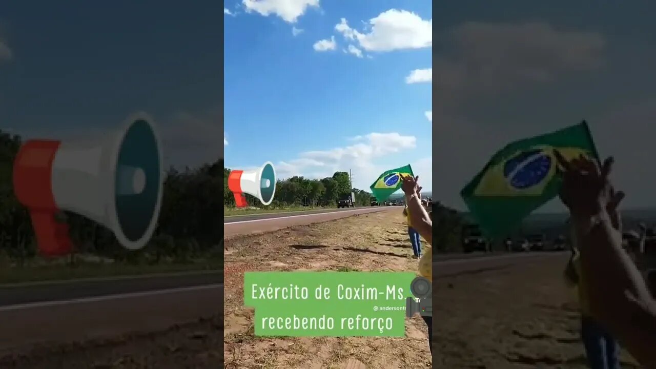 Coxim - MS - Exército de movimentando e o povo aplaudindo! Do povo emana o poder!