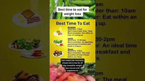 unlocking the perfect times to eat for maximum results | Eat meals to lose weight #Shorts