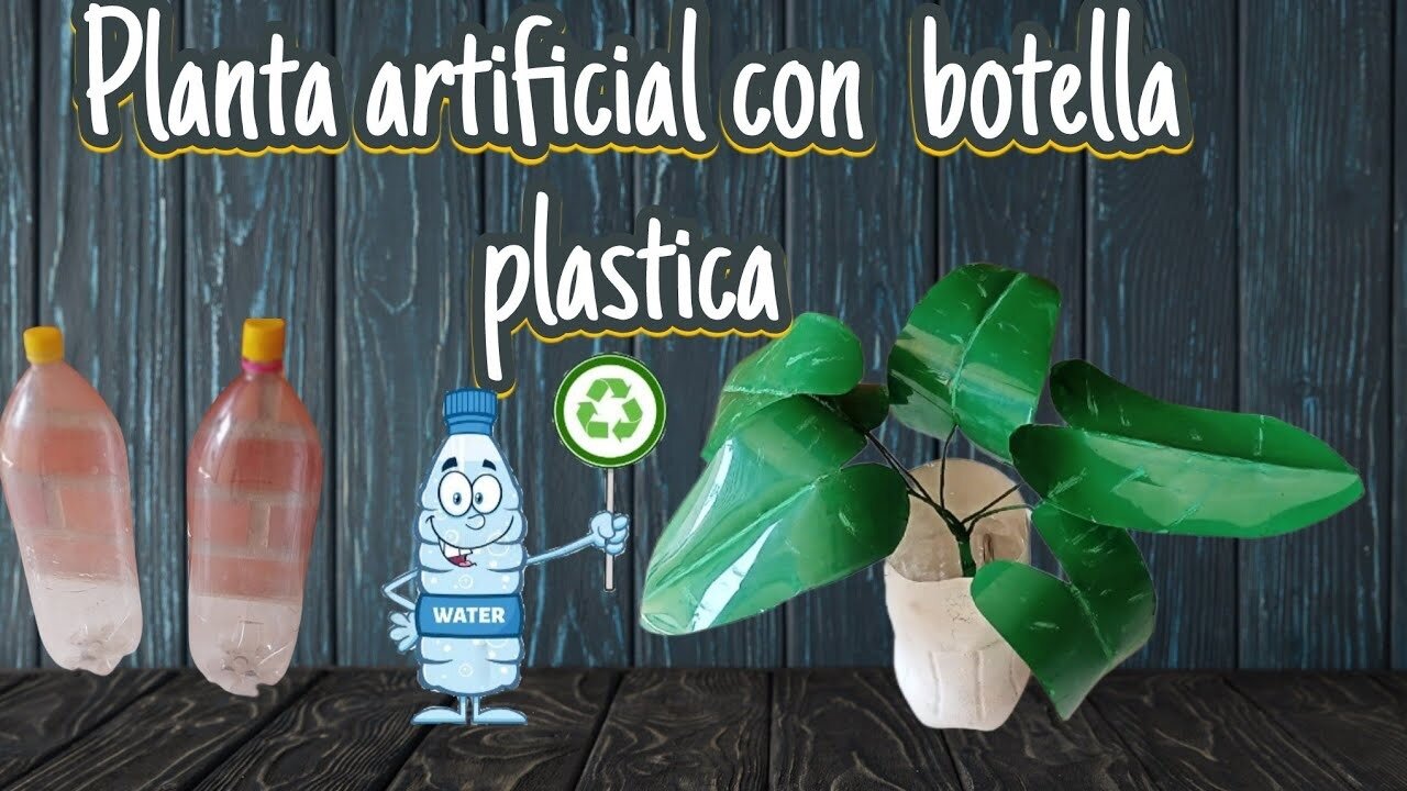 PLANTA ARTIFICIAL CON BOTELLAS PLASTICAS