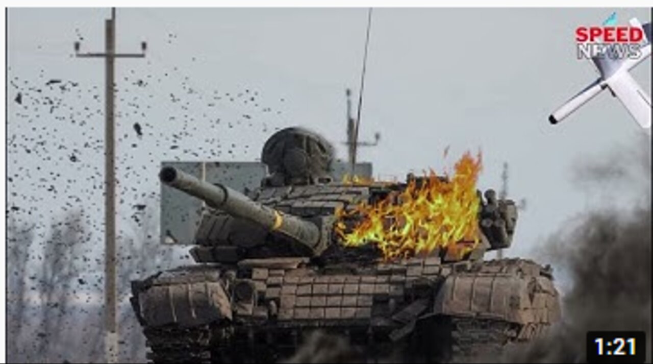 The destruction of the T-72 tank on a mine was caught on video