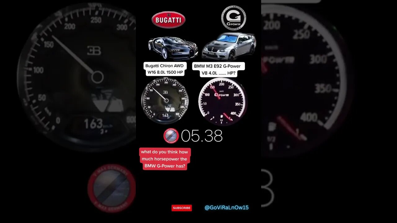 BMW M3 G Power Vs Bugatti Chiron