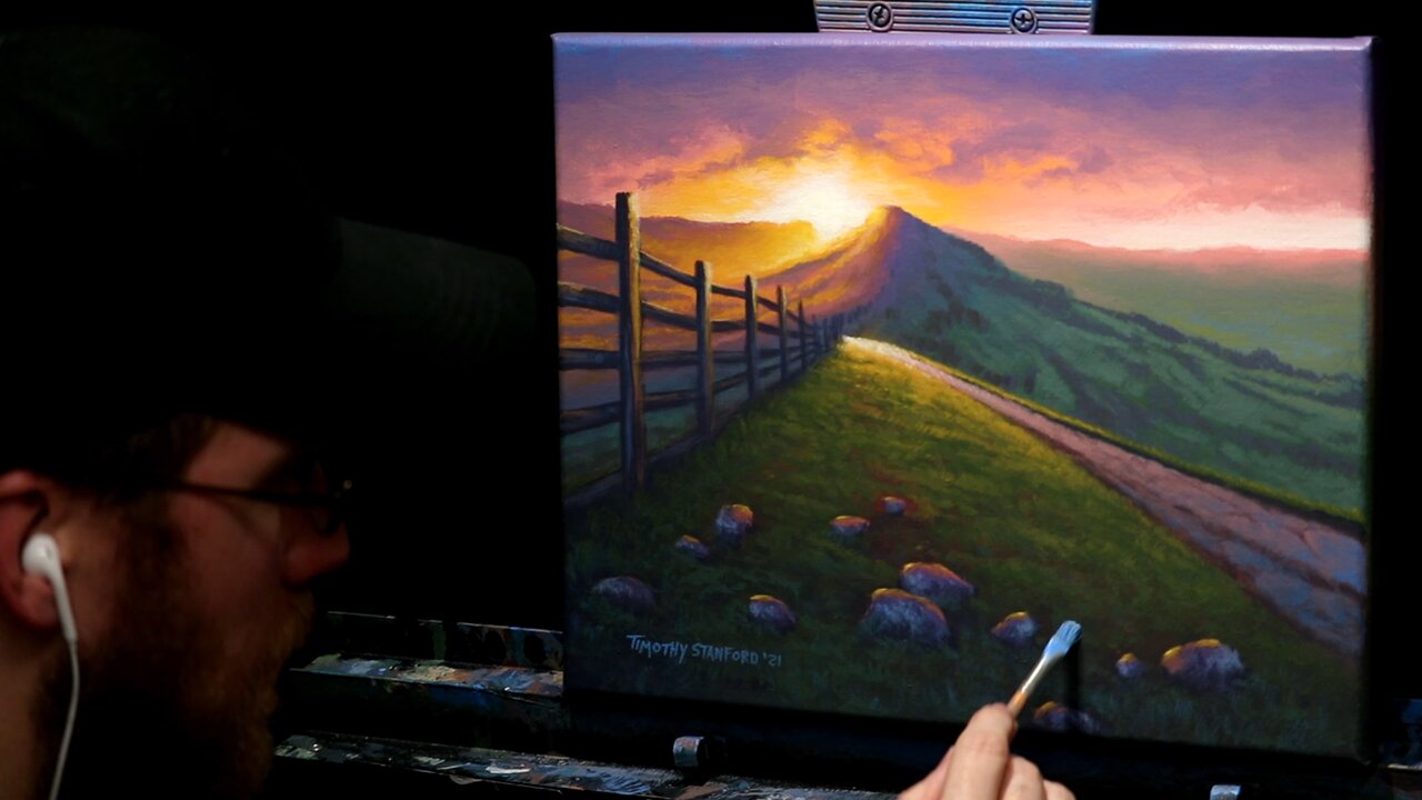 Acrylic Landscape Painting of a Sunrise - Time Lapse - Artist Timothy Stanford