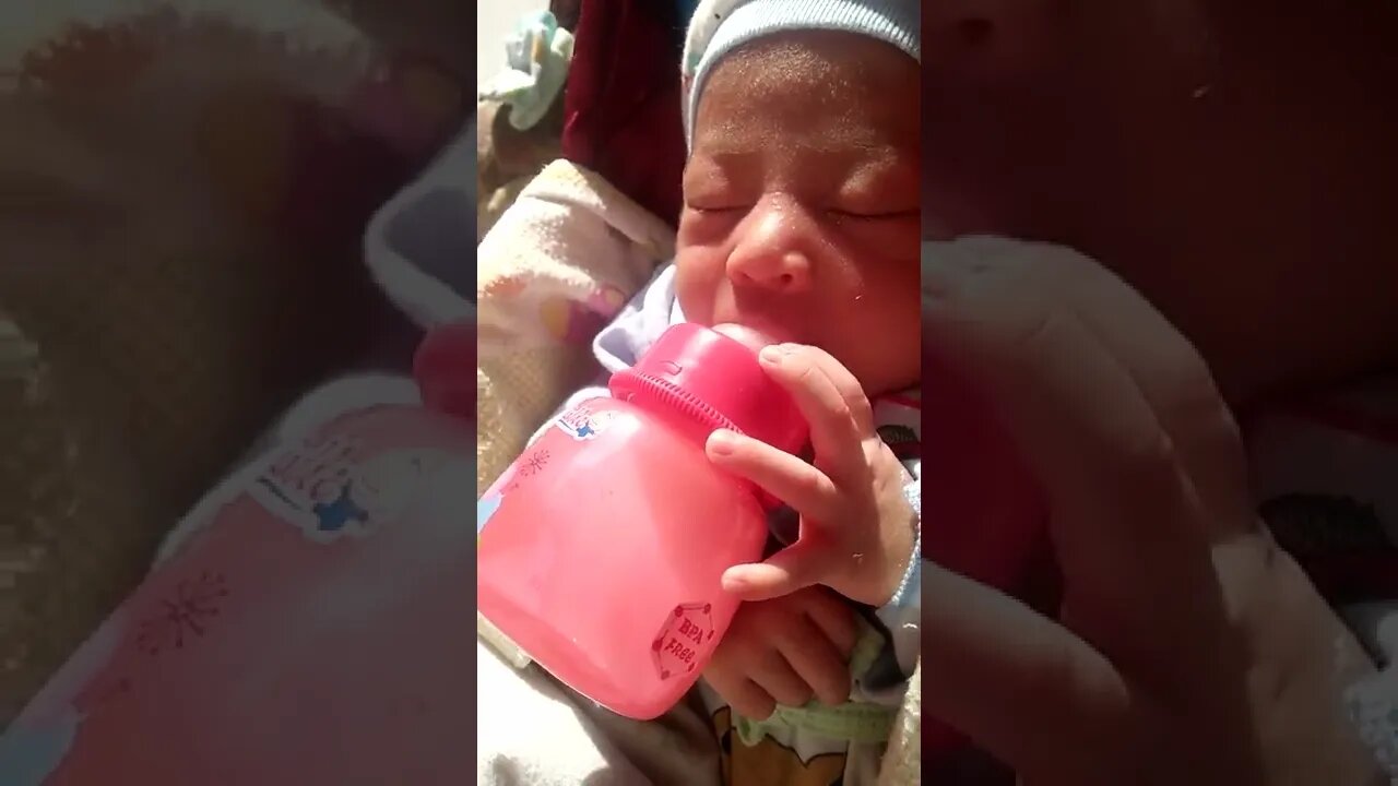 baby suckling very hungry