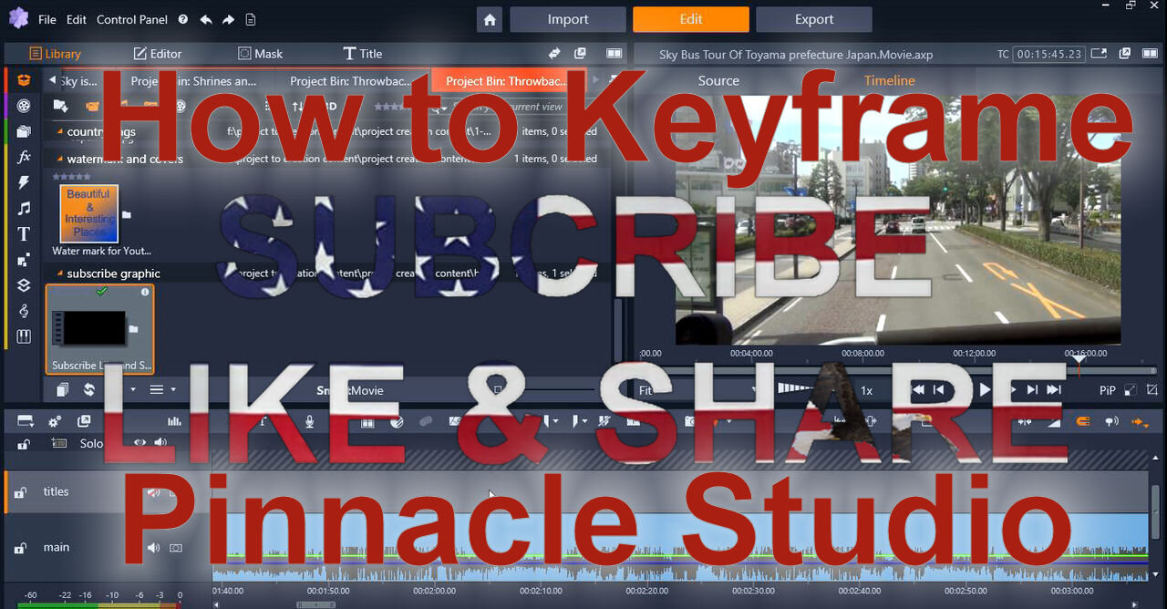 How to keyframe using text editor in Pinnacle Studio