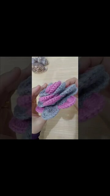 How To Crochet 3D Flower #shorts
