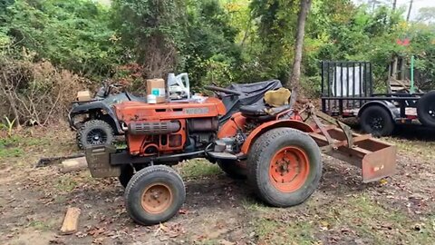 I voted so now I’m changing the oil in the B6100E Kubota