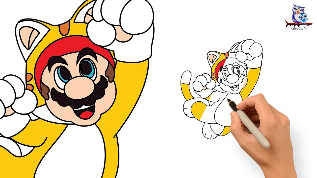 How to Draw Cat Mario - The Super Mario Bros.