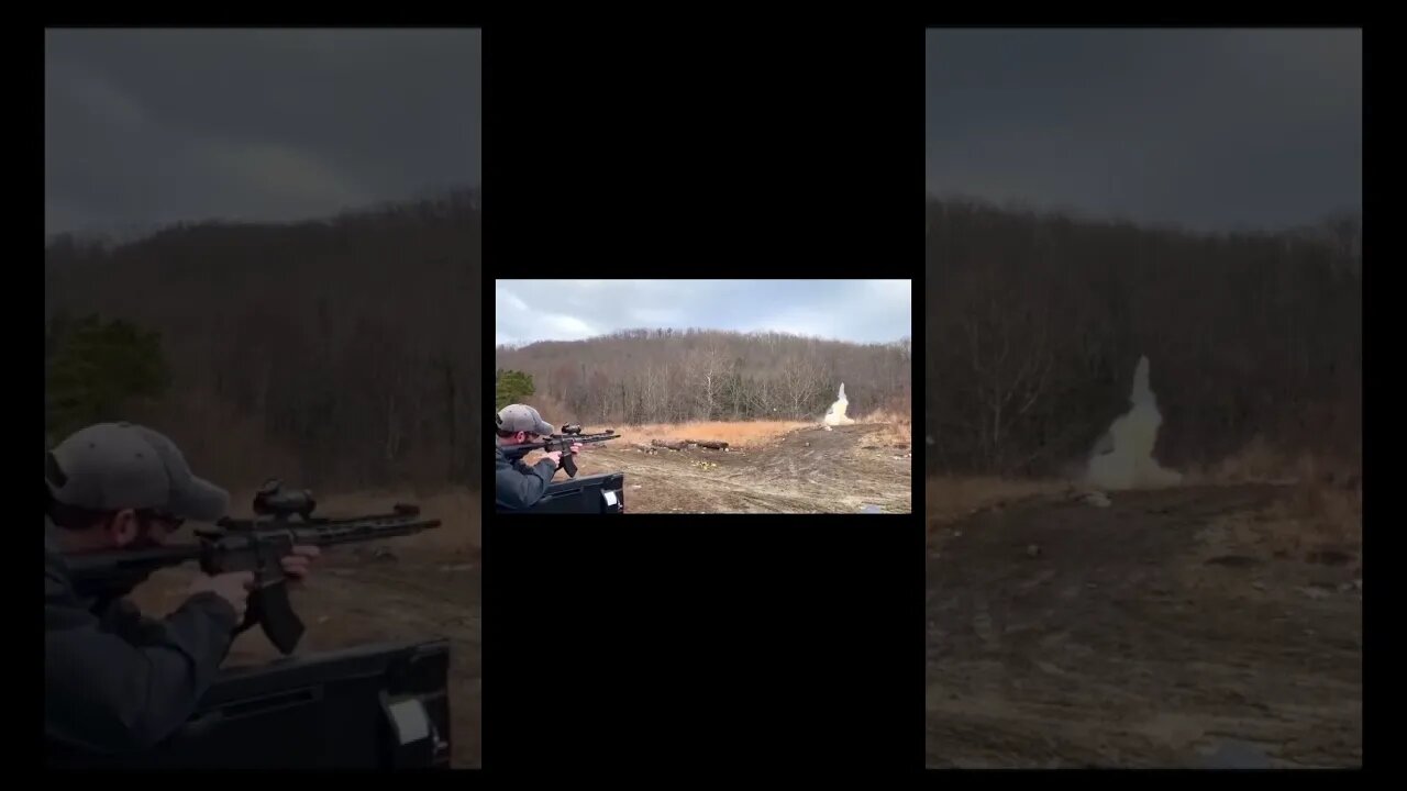 Fastest way to take your head off😂#shorts #explosion #crazyvideo #tannerite #lucky