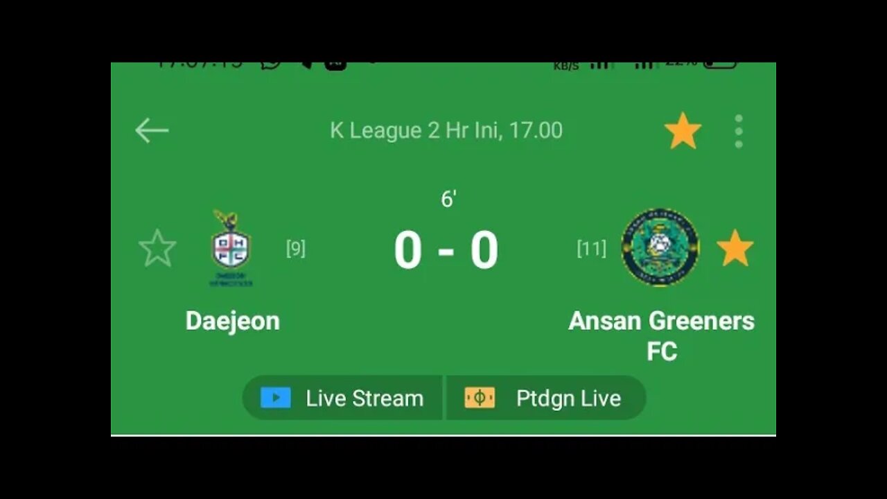 LIVE !!! DAEJEON VS ANSAN GREENERS