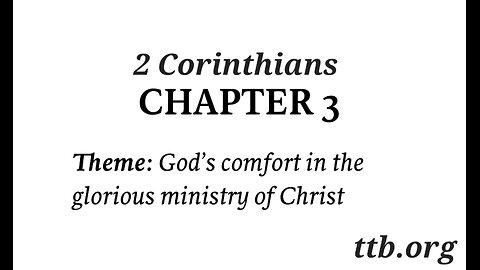 2 Corinthians Chapter 3 (Bible Study)