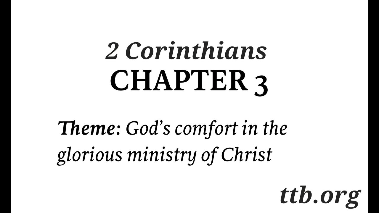 2 Corinthians Chapter 3 (Bible Study)