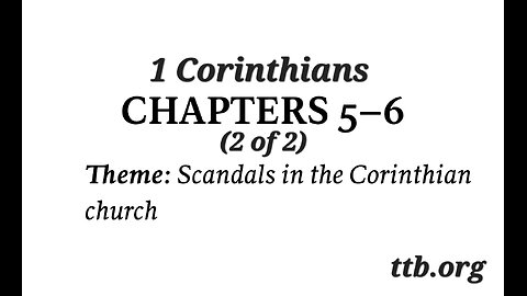 1 Corinthians Chapter 5-6 (Bible Study) (2 of 2)