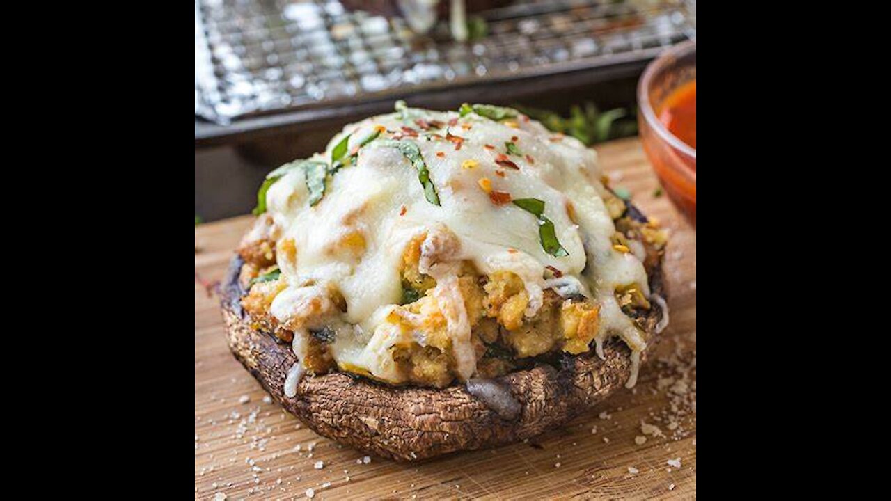 Off Grid Stuffed Mushrooms in 20 degree weather
