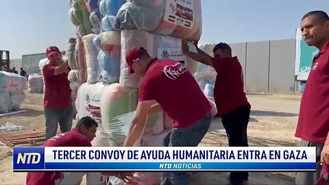 Tercer convoy de ayuda humanitaria entra en Gaza | NTD NOTICIAS