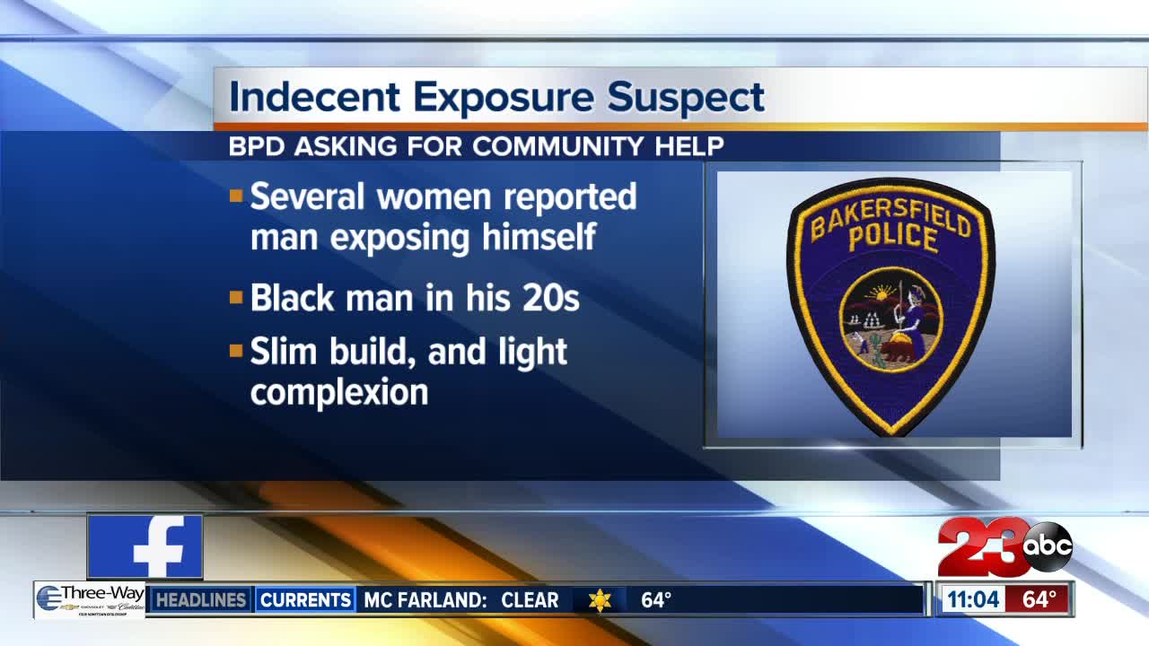 Bakersfield searching for indecent exposure suspect