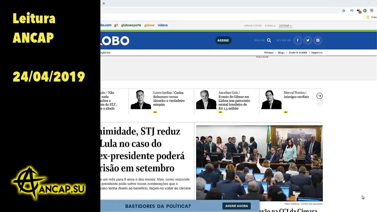 Lula livre, CCJ, Jack Dorsey e a choradeira do Leblon | Leitura ANCAP 24/04/2019