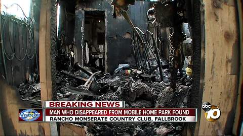 Man found after mobile home park fire