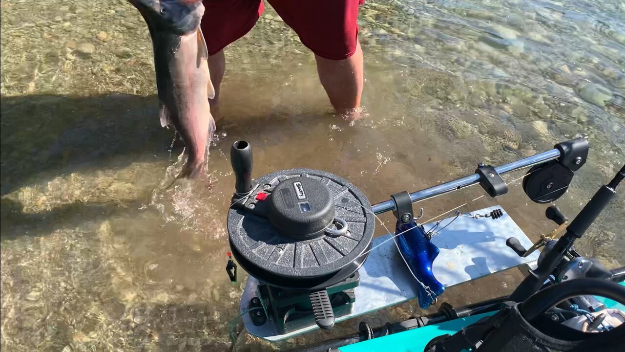 Fishing sockeye salmon in Baker Lake
