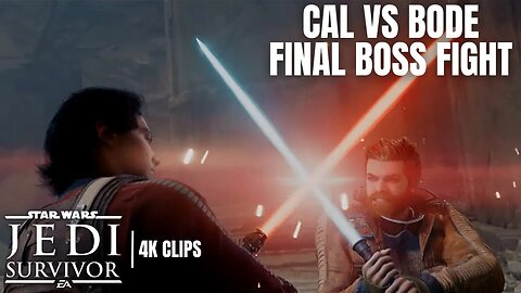 Cal & Merrin vs Bode FINAL BOSS BATTLE + ENDING | Star Wars Jedi Survivor 4K Clips