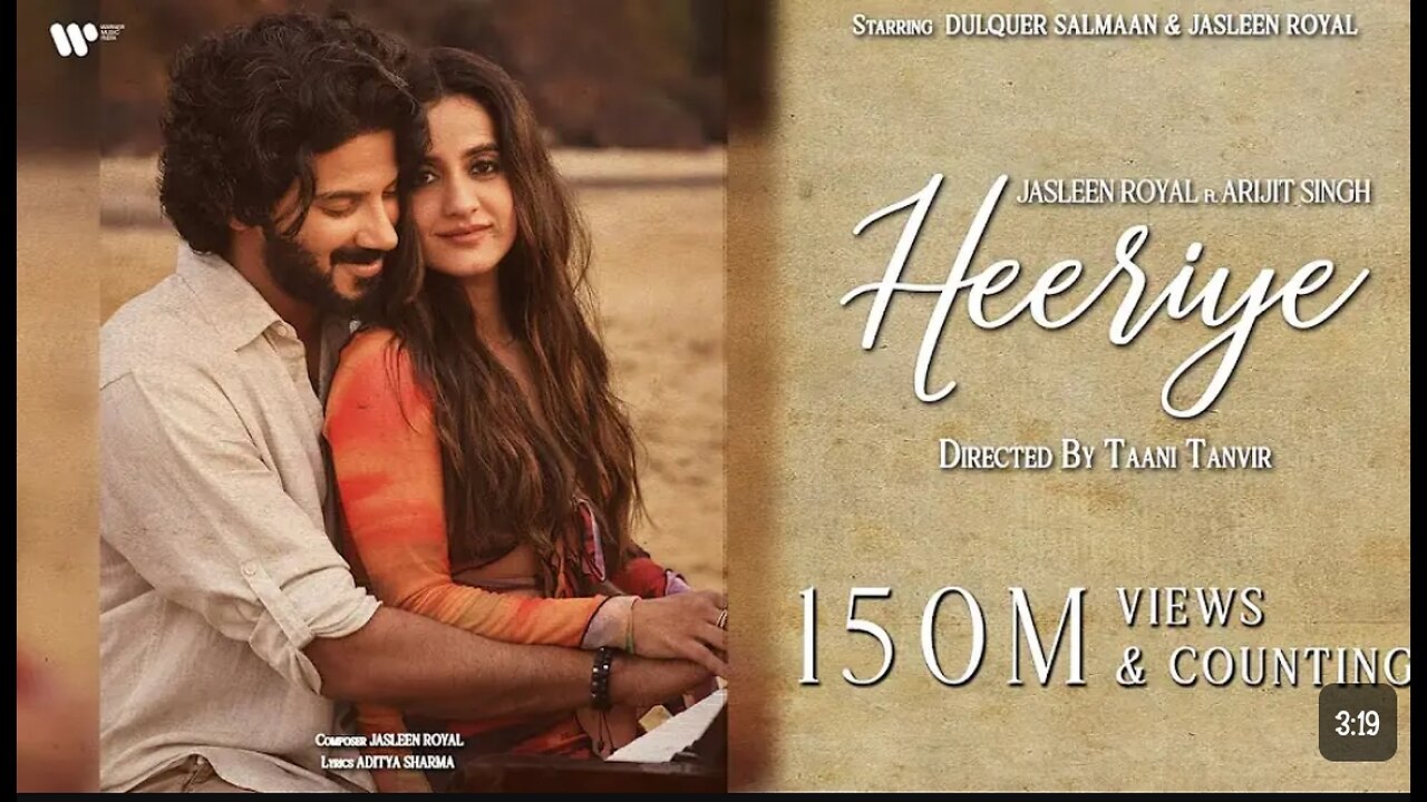 Heeriye (official video) Jasleen royal|Arjit Singh|Dulquer Salman| Tani Tanvar| Aditya Sharma