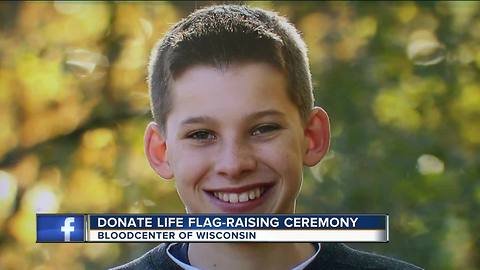 Donate life flag-raising ceremony